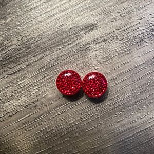 1/2” single flare Ruby acrylic pave plugs